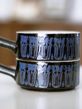 Vintage Japan Set of 2 Soup Ceramic Bowls/Mugs